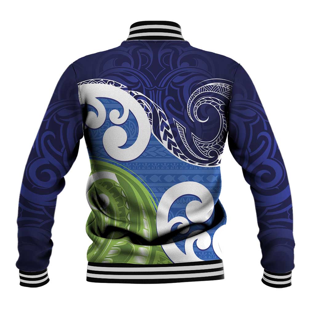 Southland New Zealand Baseball Jacket Maori Koru Flag Color
