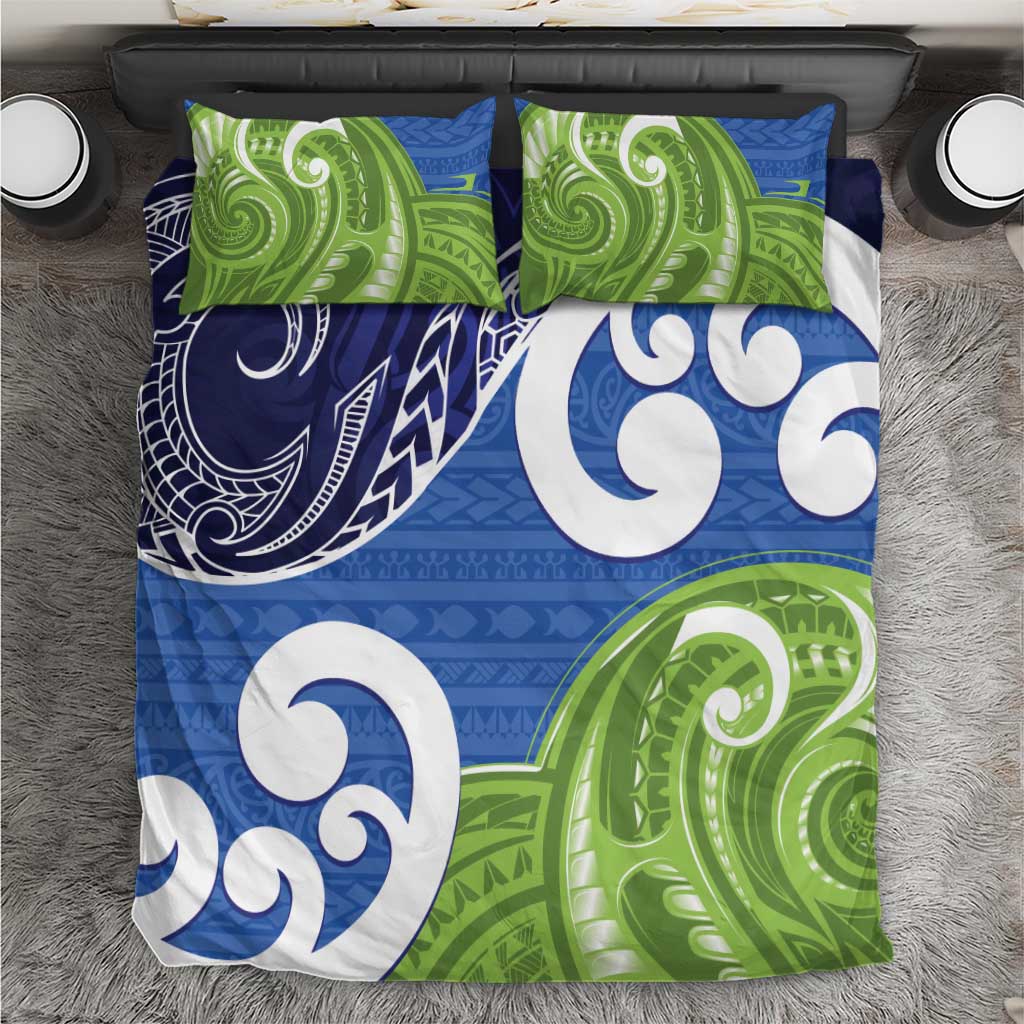 Southland New Zealand Bedding Set Maori Koru Flag Color