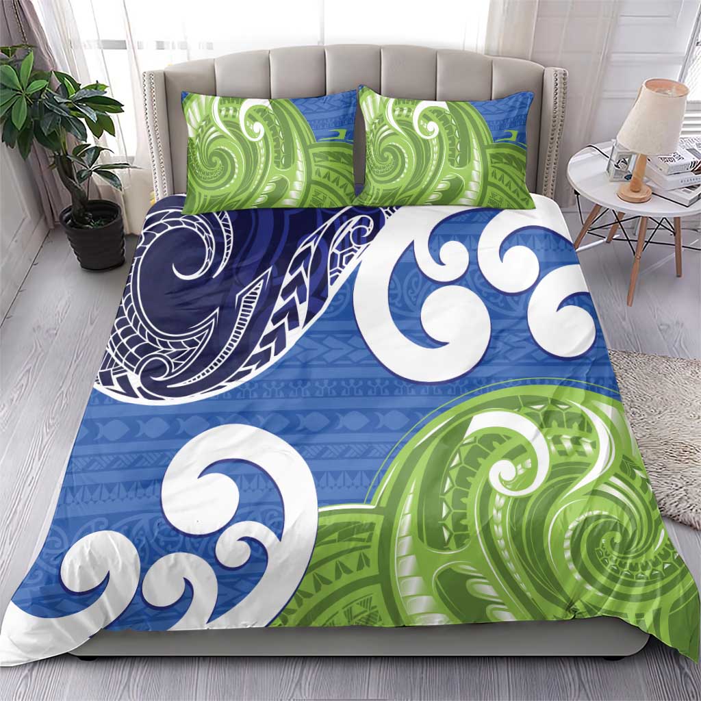 Southland New Zealand Bedding Set Maori Koru Flag Color