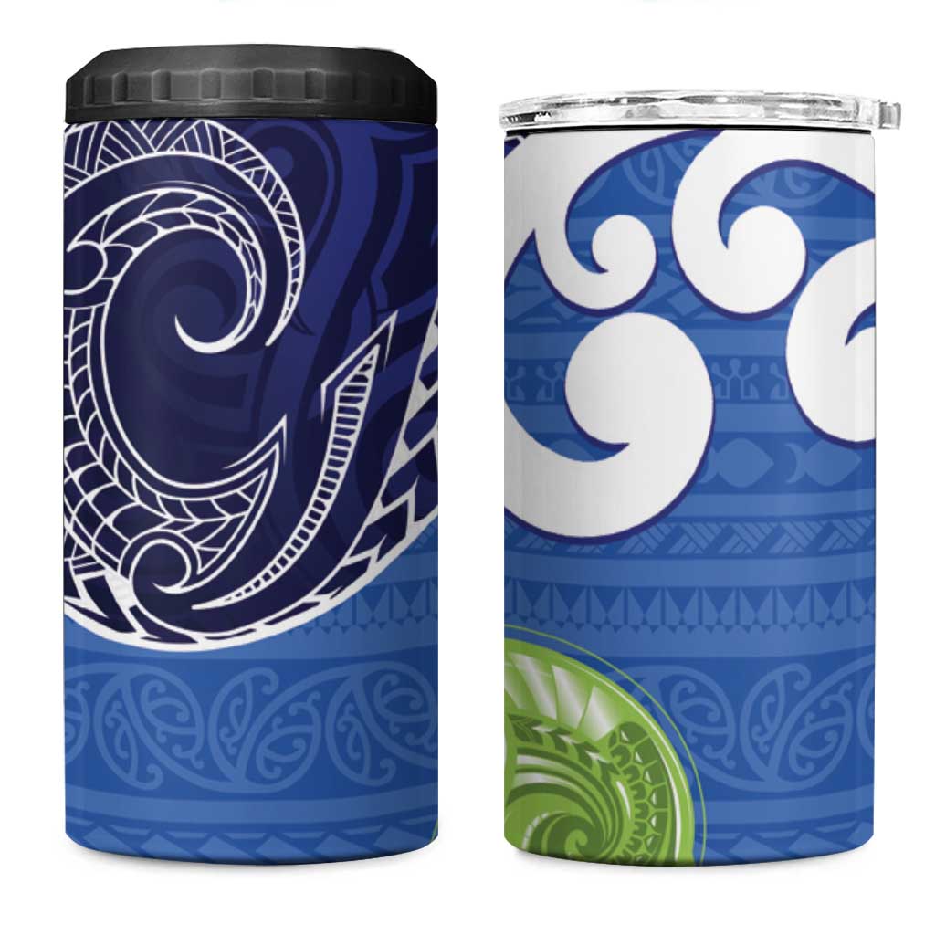 Southland New Zealand 4 in 1 Can Cooler Tumbler Maori Koru Flag Color