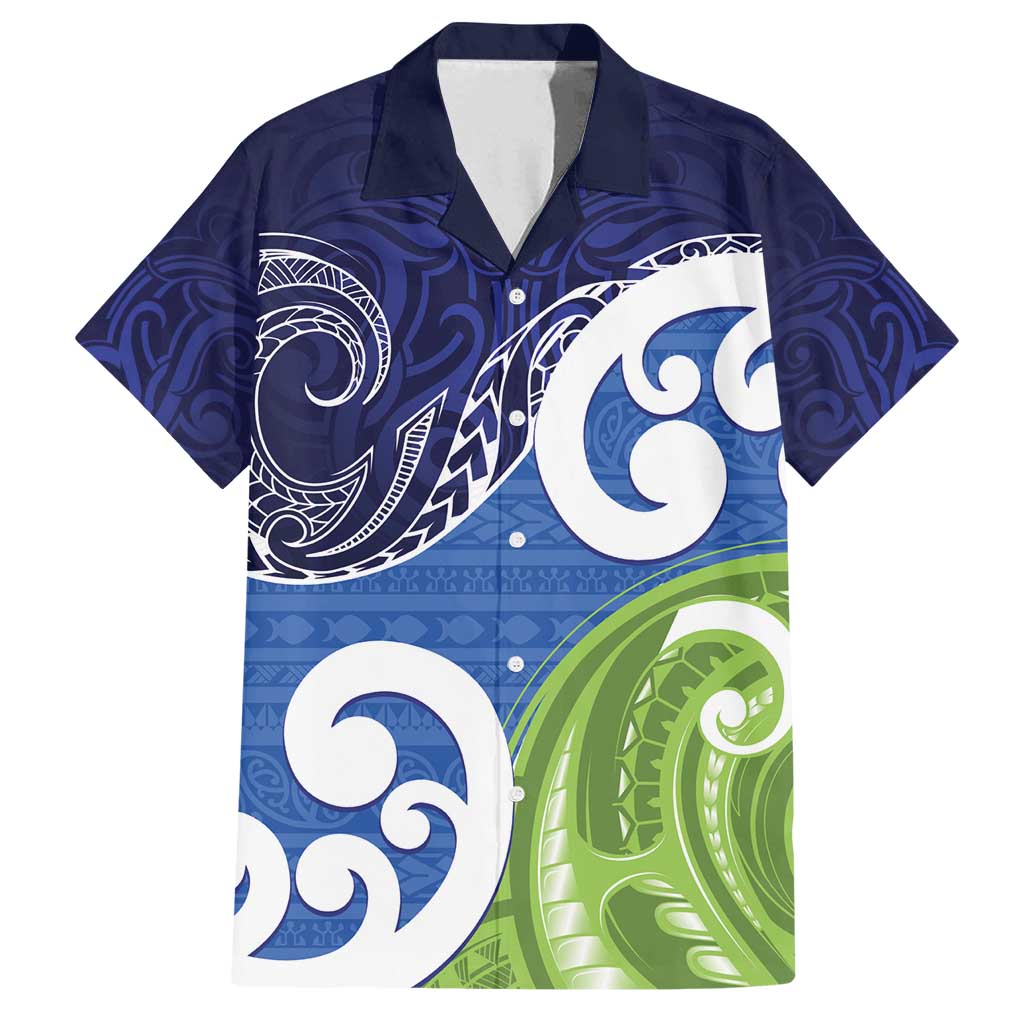 Southland New Zealand Family Matching Long Sleeve Bodycon Dress and Hawaiian Shirt Maori Koru Flag Color