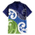 Southland New Zealand Family Matching Off Shoulder Maxi Dress and Hawaiian Shirt Maori Koru Flag Color