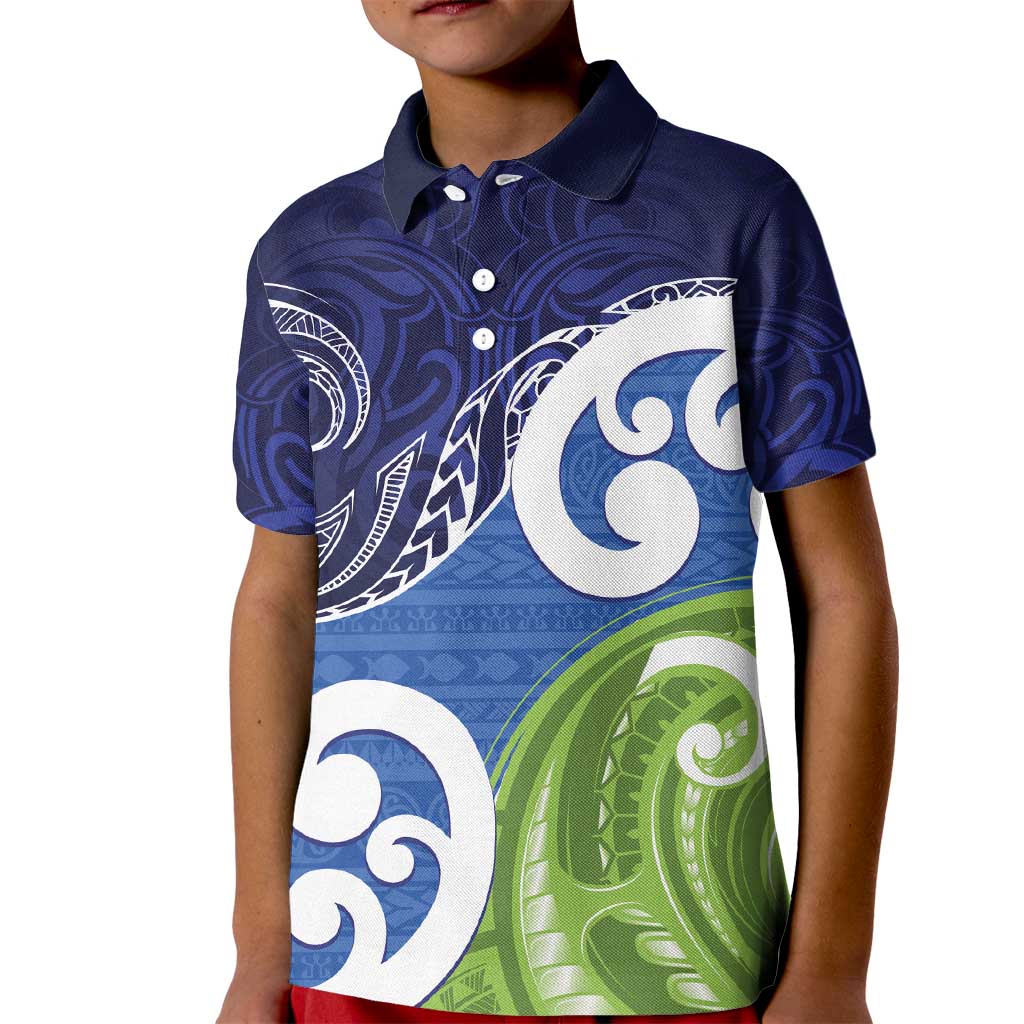 Southland New Zealand Kid Polo Shirt Maori Koru Flag Color