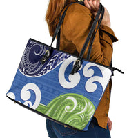 Southland New Zealand Leather Tote Bag Maori Koru Flag Color