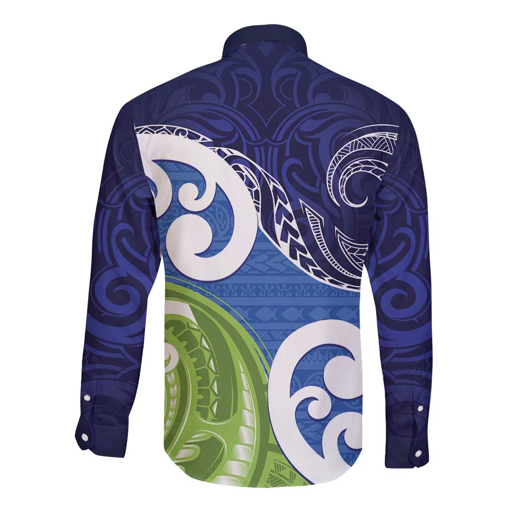 Southland New Zealand Long Sleeve Button Shirt Maori Koru Flag Color