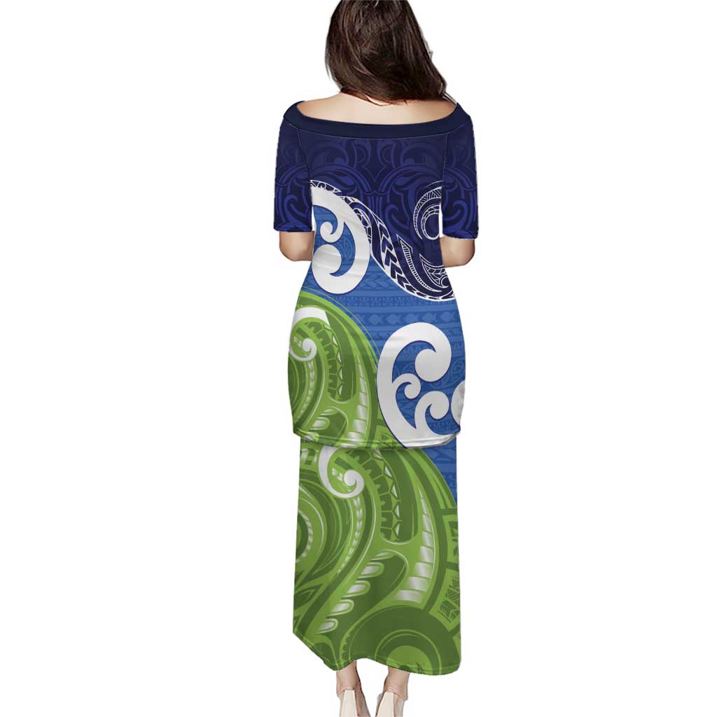 Southland New Zealand Puletasi Maori Koru Flag Color