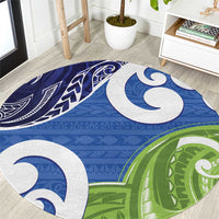 Southland New Zealand Round Carpet Maori Koru Flag Color