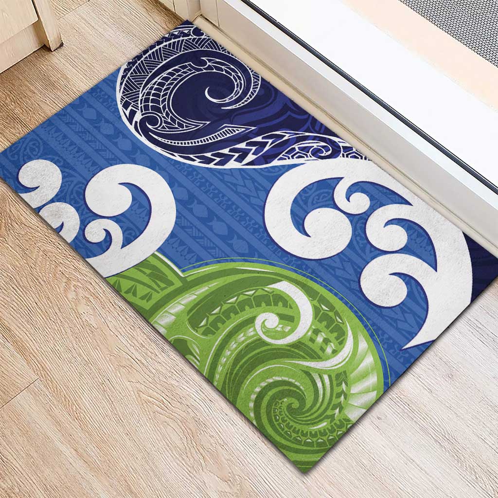 Southland New Zealand Rubber Doormat Maori Koru Flag Color