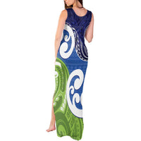 Southland New Zealand Tank Maxi Dress Maori Koru Flag Color