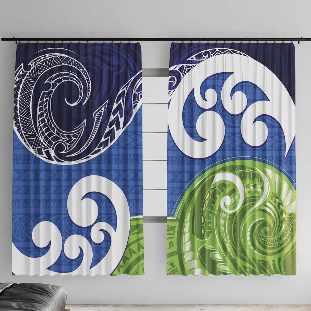 Southland New Zealand Window Curtain Maori Koru Flag Color