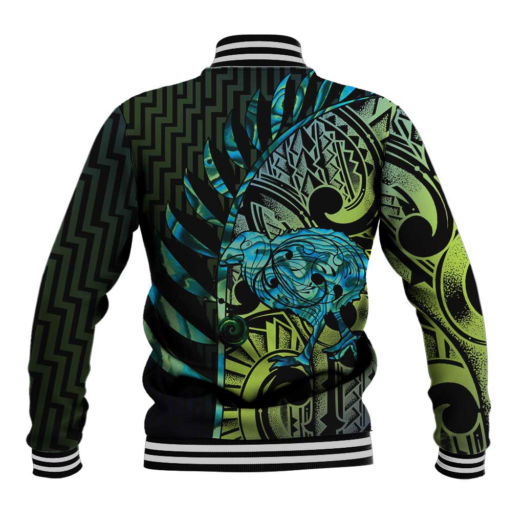 Southland Takehe Pounama Baseball Jacket Aotearoa Poutama Paua Shell Fern LT14 - Polynesian Pride