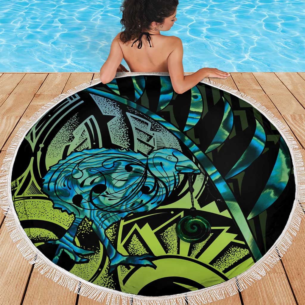 Southland Takehe Pounama Beach Blanket Aotearoa Poutama Paua Shell Fern LT14 - Polynesian Pride
