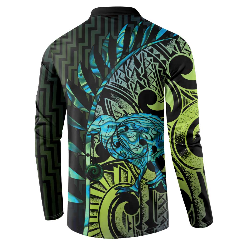 Southland Takehe Pounama Button Sweatshirt Aotearoa Poutama Paua Shell Fern LT14 - Polynesian Pride