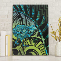 Southland Takehe Pounama Canvas Wall Art Aotearoa Poutama Paua Shell Fern LT14 Without Frame Black - Polynesian Pride