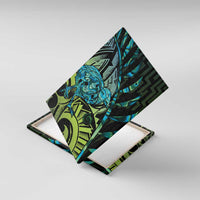 Southland Takehe Pounama Canvas Wall Art Aotearoa Poutama Paua Shell Fern LT14 With Frame Black - Polynesian Pride