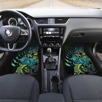 Southland Takehe Pounama Car Mats Aotearoa Poutama Paua Shell Fern LT14 Set 2pcs - Front Black - Polynesian Pride