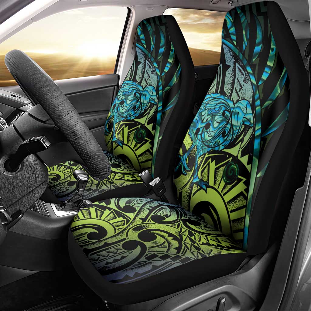 Southland Takehe Pounama Car Seat Cover Aotearoa Poutama Paua Shell Fern