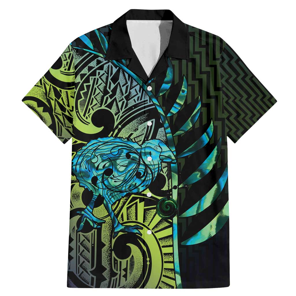 Southland Takehe Pounama Family Matching Mermaid Dress and Hawaiian Shirt Aotearoa Poutama Paua Shell Fern