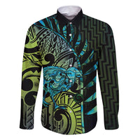 Southland Takehe Pounama Family Matching Mermaid Dress and Hawaiian Shirt Aotearoa Poutama Paua Shell Fern