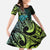 Southland Takehe Pounama Family Matching Off The Shoulder Long Sleeve Dress and Hawaiian Shirt Aotearoa Poutama Paua Shell Fern