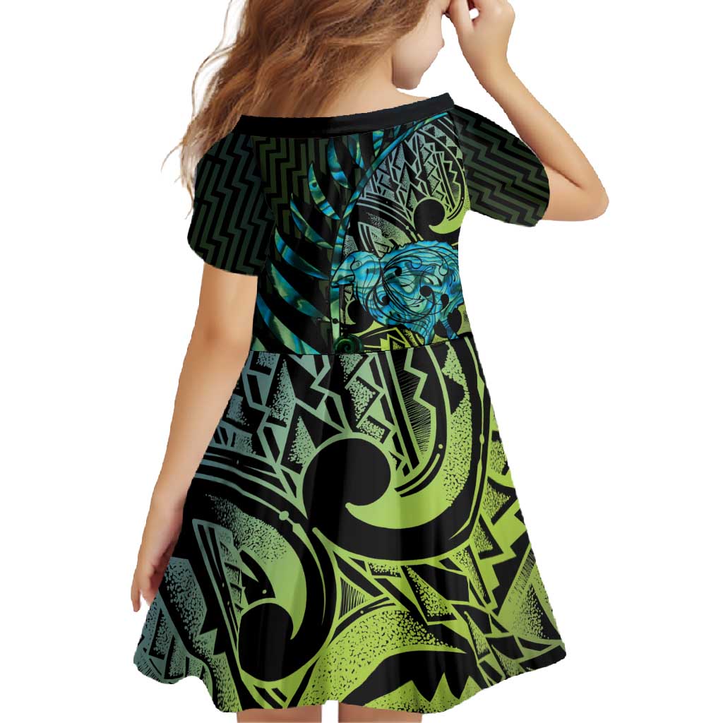 Southland Takehe Pounama Family Matching Off Shoulder Maxi Dress and Hawaiian Shirt Aotearoa Poutama Paua Shell Fern