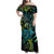 Southland Takehe Pounama Family Matching Off Shoulder Maxi Dress and Hawaiian Shirt Aotearoa Poutama Paua Shell Fern