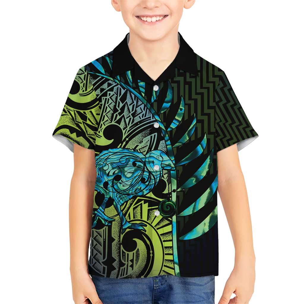 Southland Takehe Pounama Family Matching Puletasi and Hawaiian Shirt Aotearoa Poutama Paua Shell Fern