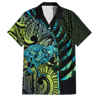 Southland Takehe Pounama Hawaiian Shirt Aotearoa Poutama Paua Shell Fern LT14 Black - Polynesian Pride