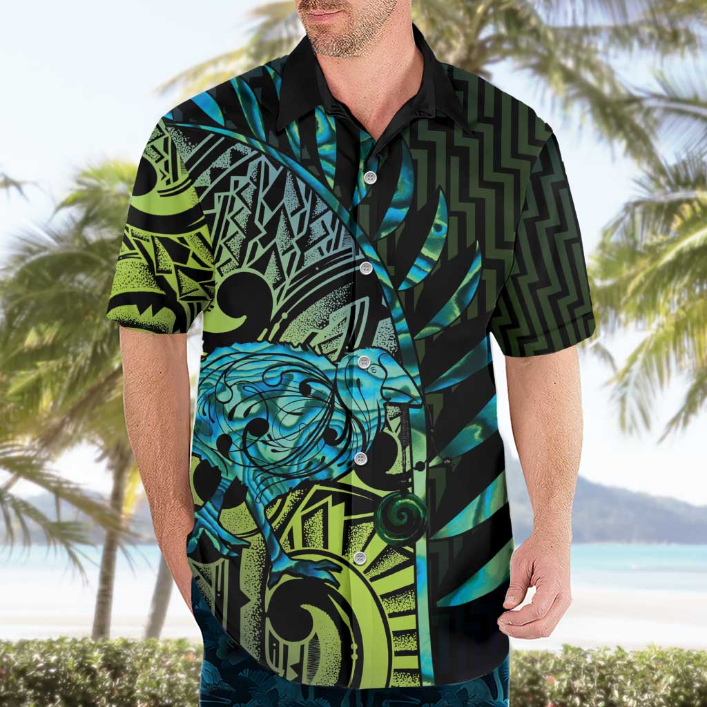 Southland Takehe Pounama Hawaiian Shirt Aotearoa Poutama Paua Shell Fern LT14 - Polynesian Pride