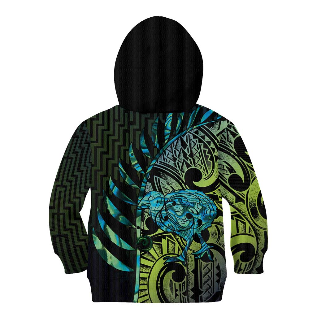 Southland Takehe Pounama Kid Hoodie Aotearoa Poutama Paua Shell Fern