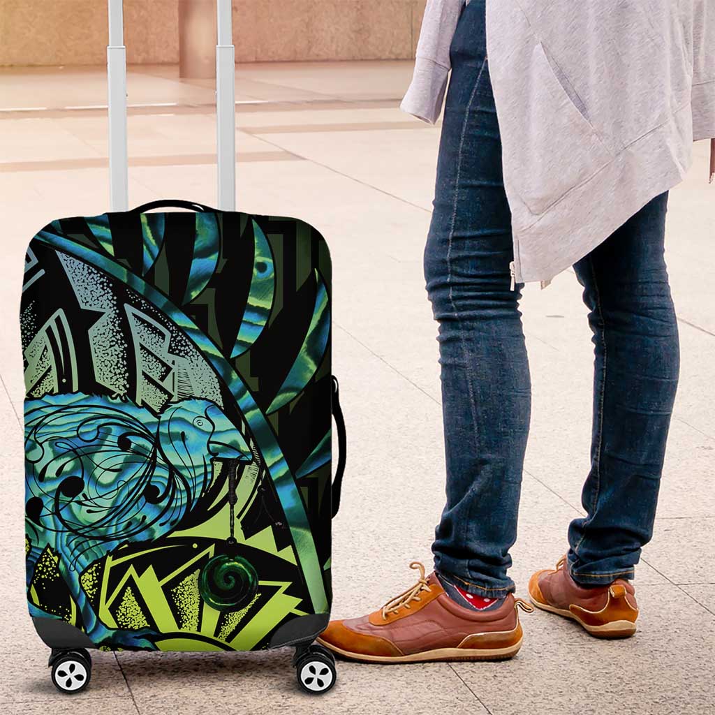 Southland Takehe Pounama Luggage Cover Aotearoa Poutama Paua Shell Fern
