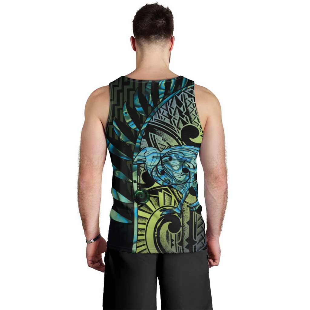 Southland Takehe Pounama Men Tank Top Aotearoa Poutama Paua Shell Fern LT14 - Polynesian Pride