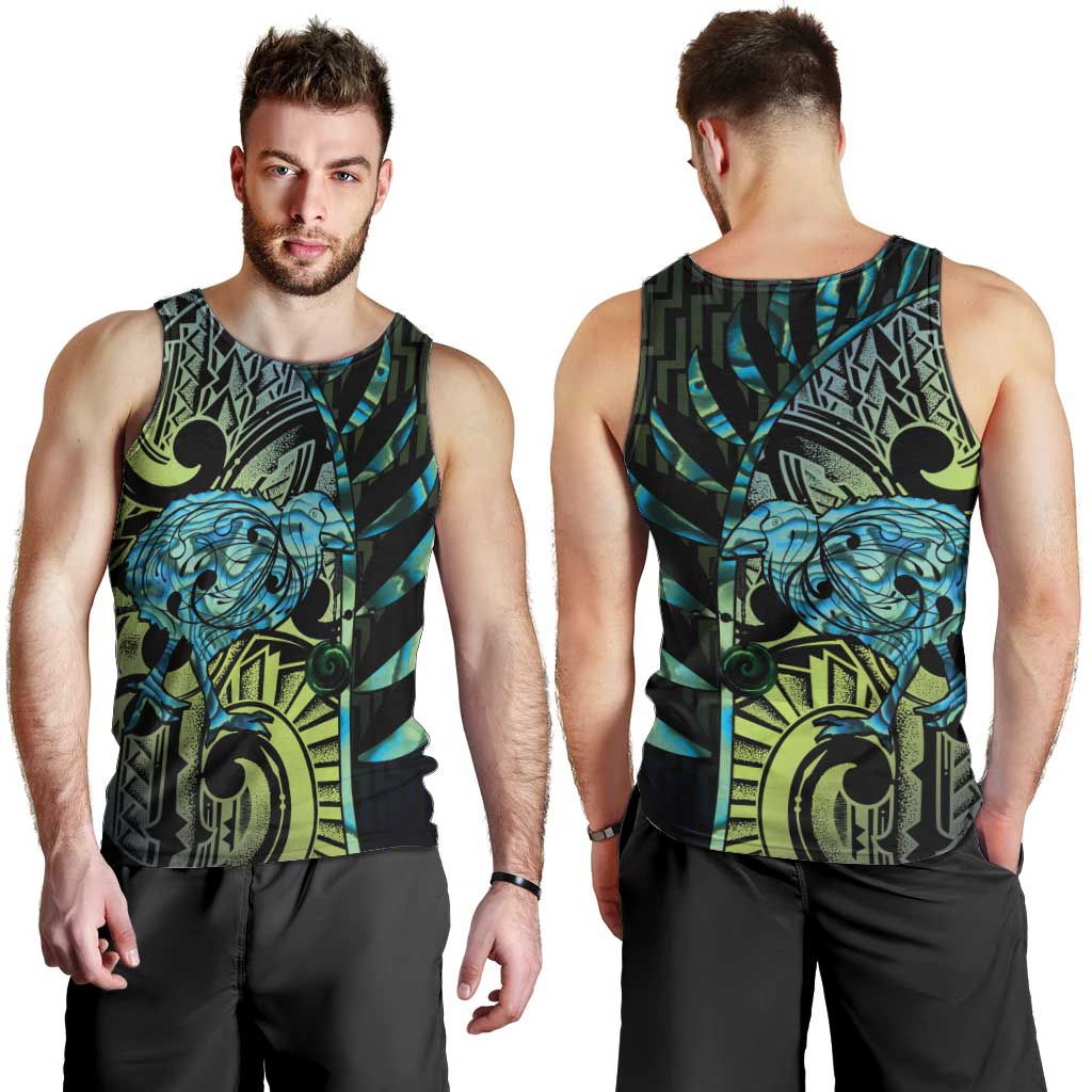 Southland Takehe Pounama Men Tank Top Aotearoa Poutama Paua Shell Fern LT14 - Polynesian Pride