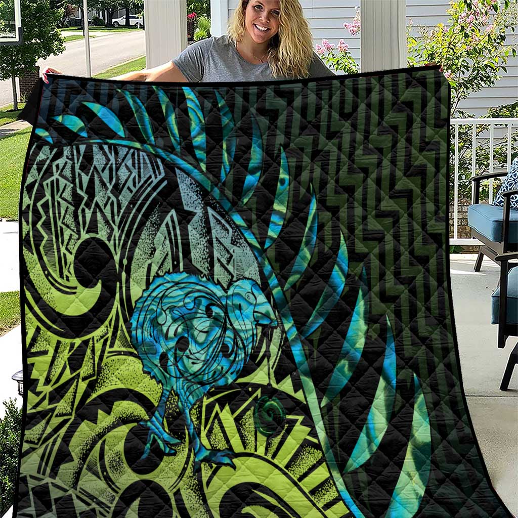 Southland Takehe Pounama Quilt Aotearoa Poutama Paua Shell Fern