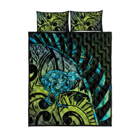 Southland Takehe Pounama Quilt Bed Set Aotearoa Poutama Paua Shell Fern LT14 - Polynesian Pride