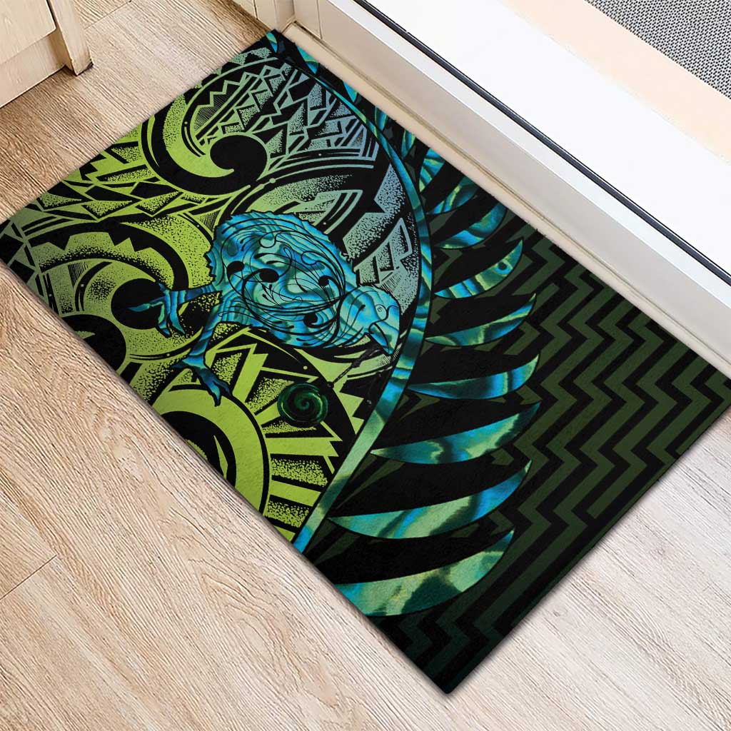 Southland Takehe Pounama Rubber Doormat Aotearoa Poutama Paua Shell Fern LT14 - Polynesian Pride