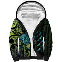 Southland Takehe Pounama Sherpa Hoodie Aotearoa Poutama Paua Shell Fern LT14 Unisex Black - Polynesian Pride