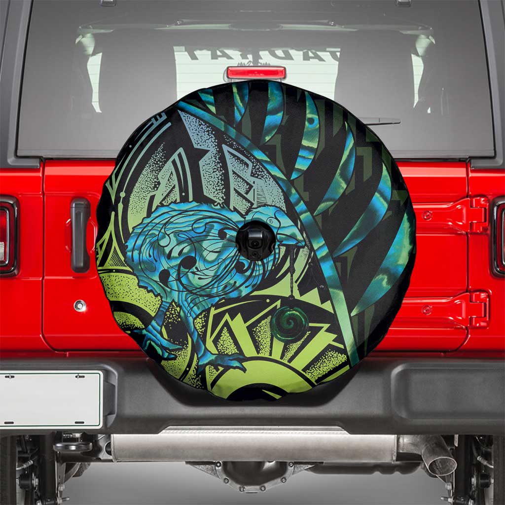 Southland Takehe Pounama Spare Tire Cover Aotearoa Poutama Paua Shell Fern