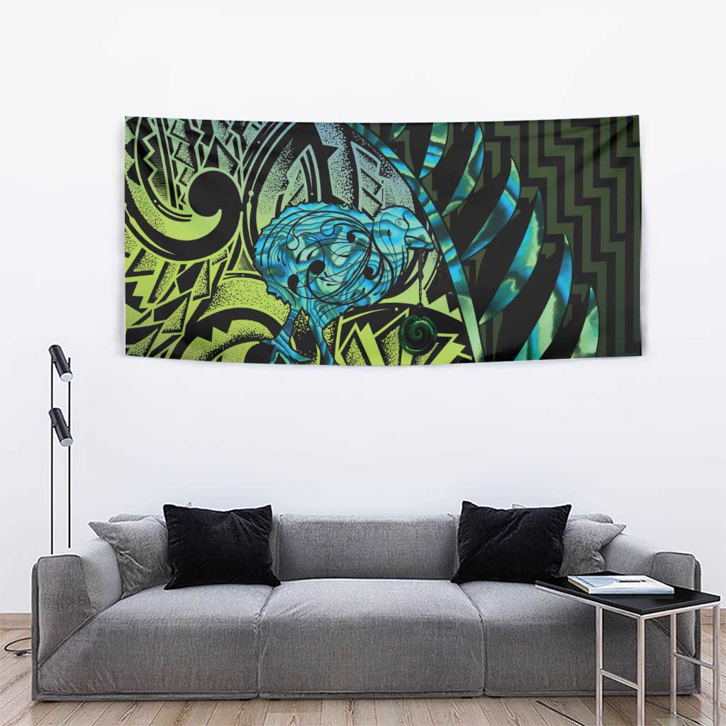 Southland Takehe Pounama Tapestry Aotearoa Poutama Paua Shell Fern