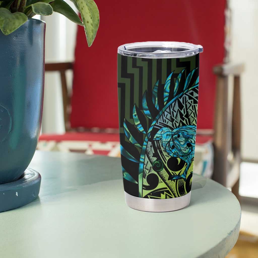 Southland Takehe Pounama Tumbler Cup Aotearoa Poutama Paua Shell Fern