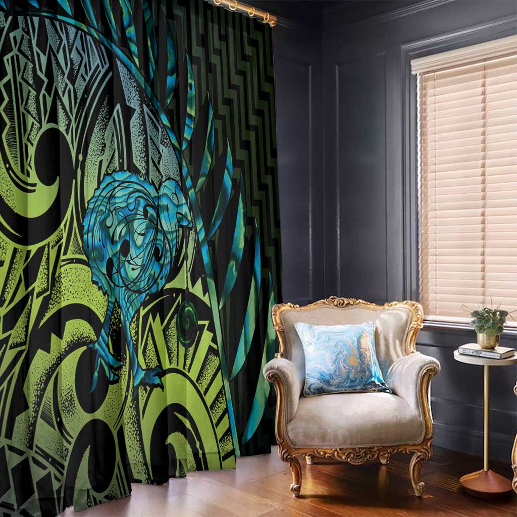 Southland Takehe Pounama Window Curtain Aotearoa Poutama Paua Shell Fern LT14 - Polynesian Pride