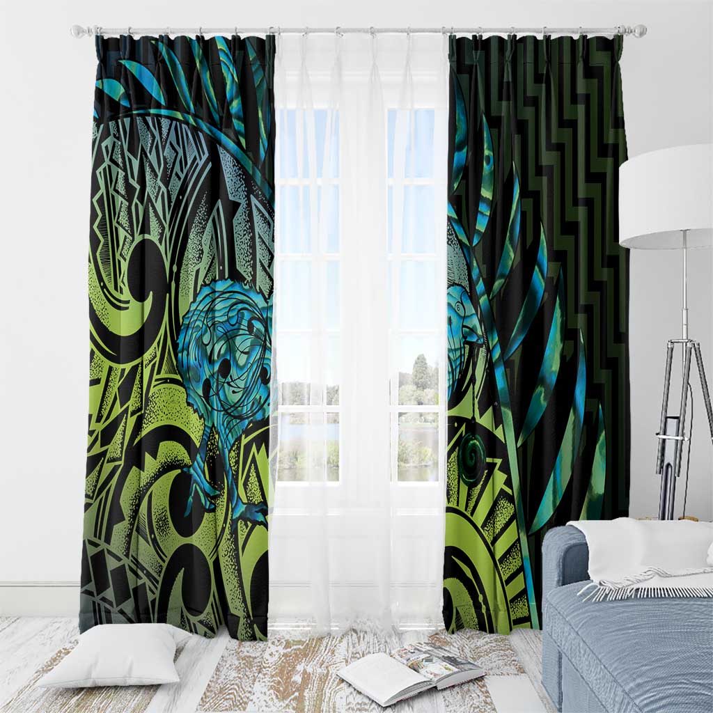 Southland Takehe Pounama Window Curtain Aotearoa Poutama Paua Shell Fern LT14 - Polynesian Pride