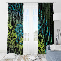 Southland Takehe Pounama Window Curtain Aotearoa Poutama Paua Shell Fern LT14 - Polynesian Pride