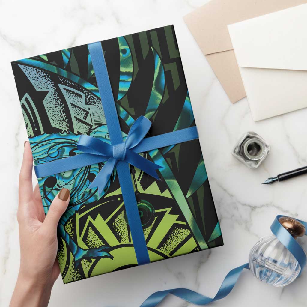Southland Takehe Pounama Wrapping Paper Aotearoa Poutama Paua Shell Fern LT14 - Polynesian Pride