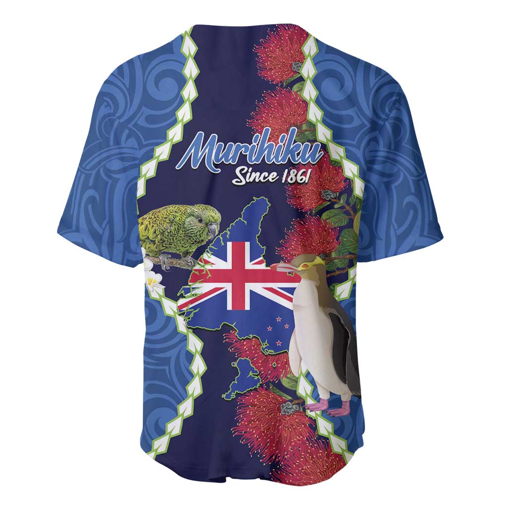 Southland Anniversary Day Baseball Jersey Murihiku 1861 Maori Bird Mix Pohutukawa