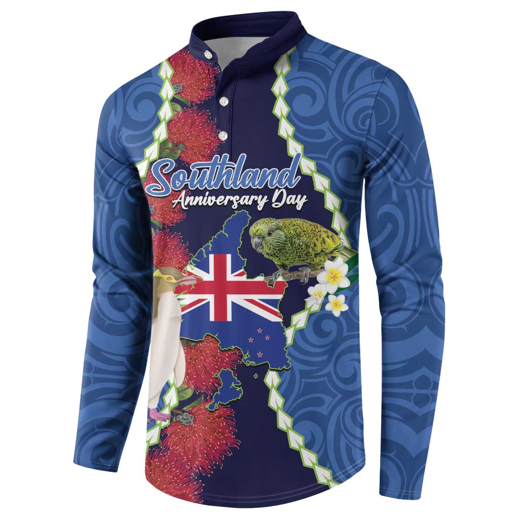 Southland Anniversary Day Button Sweatshirt Murihiku 1861 Maori Bird Mix Pohutukawa LT14 - Polynesian Pride