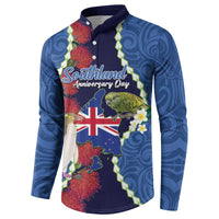 Southland Anniversary Day Button Sweatshirt Murihiku 1861 Maori Bird Mix Pohutukawa LT14 - Polynesian Pride