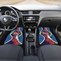 Southland Anniversary Day Car Mats Murihiku 1861 Maori Bird Mix Pohutukawa LT14 Set 2pcs - Front Blue - Polynesian Pride