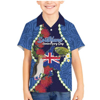 Southland Anniversary Day Family Matching Mermaid Dress and Hawaiian Shirt Murihiku 1861 Maori Bird Mix Pohutukawa