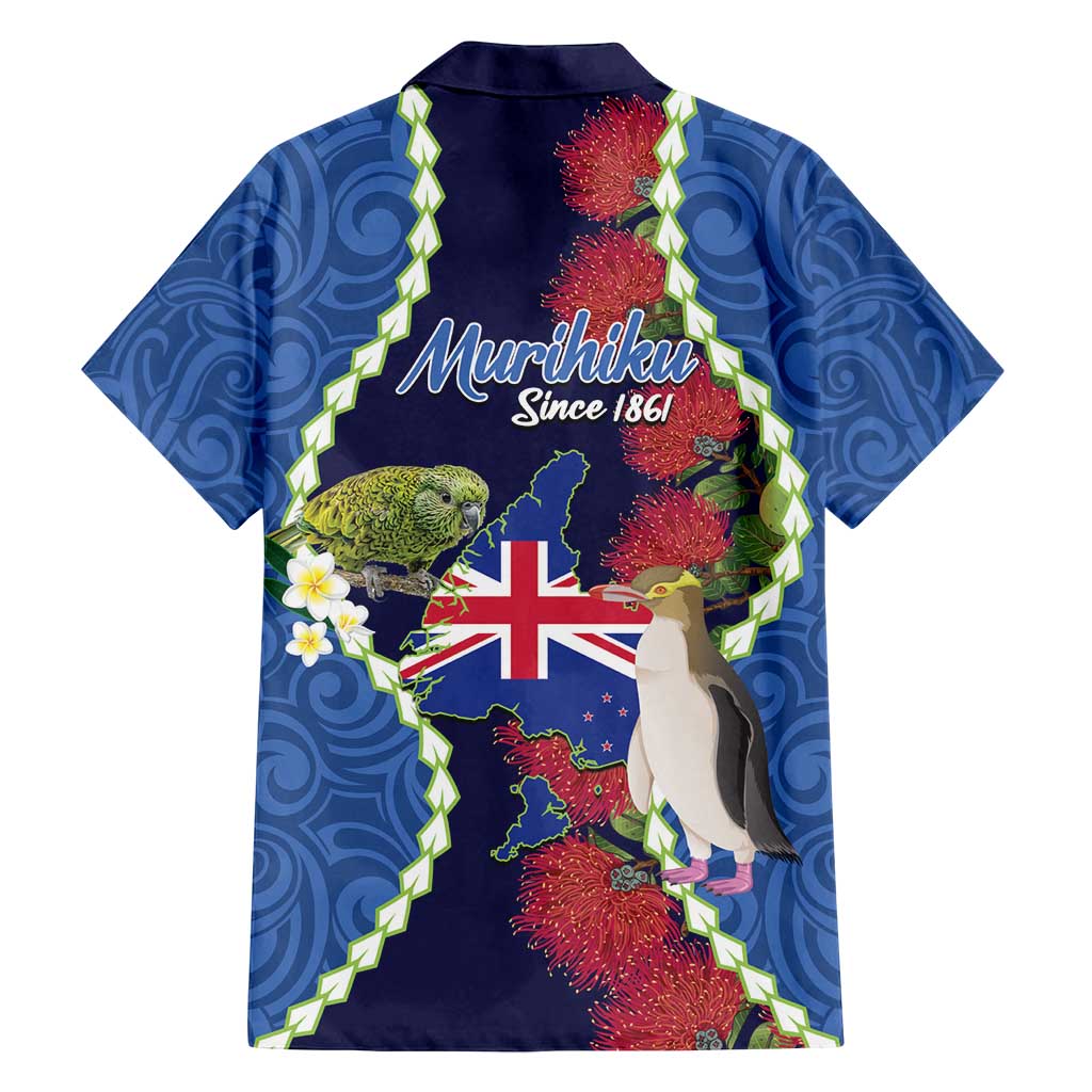 Southland Anniversary Day Family Matching Summer Maxi Dress and Hawaiian Shirt Murihiku 1861 Maori Bird Mix Pohutukawa